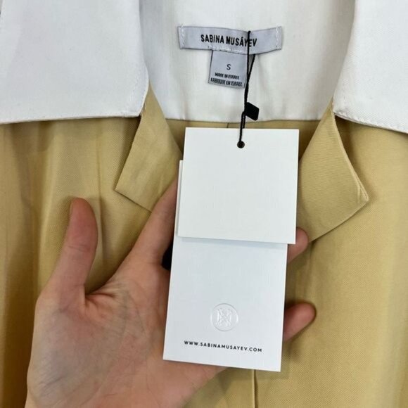 New Sabina Musayev Women’s Small Perry Raffia Button Down Belted Maxi Dress NWT - Picture 10 of 13